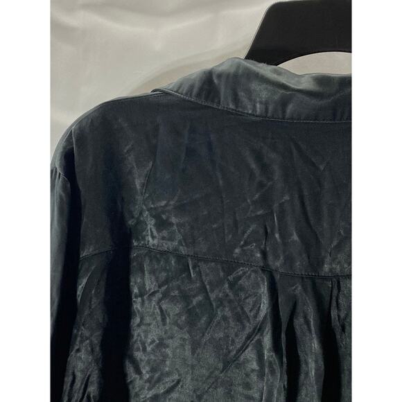 ALICE IN THE EVE Women’s Black Sienna Silky Button-Up Long Sleeve Top SZ XS - Picture 4 of 10